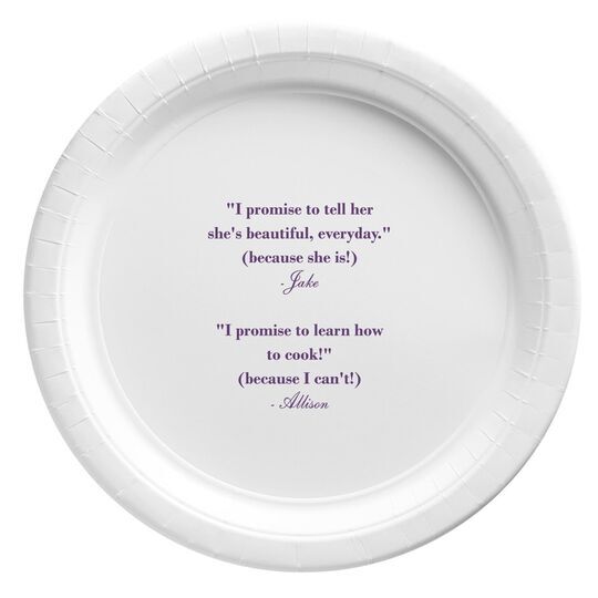 Your Personalized Text Paper Plates